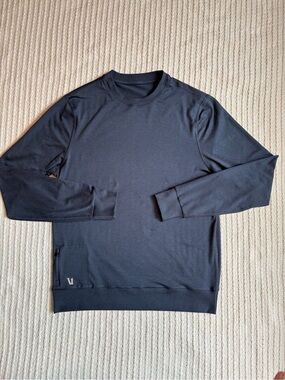 NWOT Men's Navy Crewneck Sweater Vouri with Zip Pocket